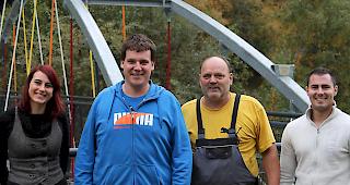 Stahleinbau GmbH: Manuela Tscherrig-Wenger, Nino Brunner, Christian Briggeler und Fernando Biaggi.