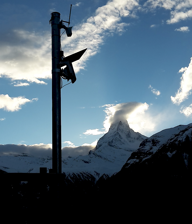 Für eine Testphase im vergangenen Winter installiert: Ranlage im Gebiet Ried in Zermatt. 