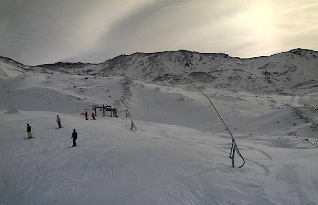 Skifahrer bei Unterbäch (Standort Seefeld).