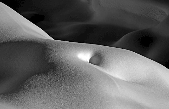 Bizarre Schneelandschaft auf der Belalp.