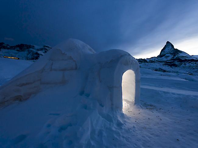 Eisige Romantik: Das Iglu-Dorf am Gornergrat bei Zermatt.