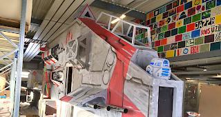 Der Raumschiffwagen der Rittir&auml;tscher in fast fertigem Zustand kurz vor der Fasnachtser&ouml;ffnung.