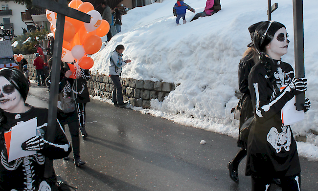 Fasnachtsumzug in Wiler im Lötschental vom Samstag.