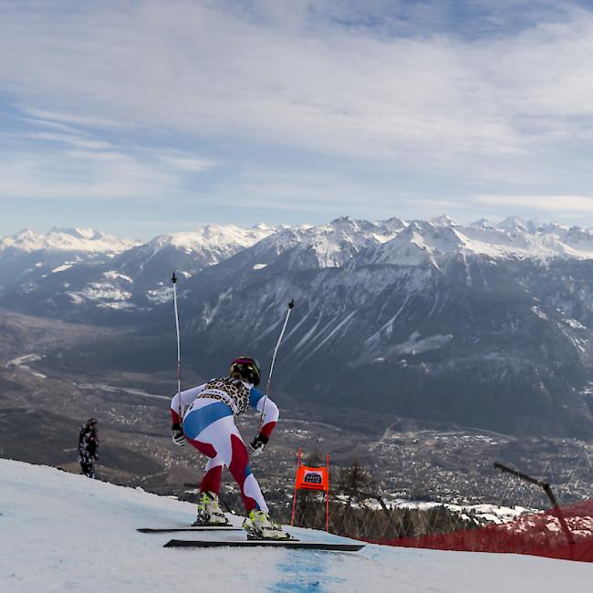 Am Donnerstag wurde in Crans-Montana gefahren: Lara Gut beim Start zum ersten Training