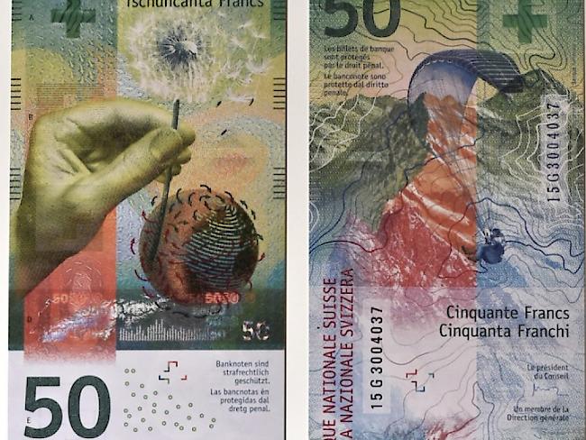 Wind, Hand, Weltkugel: Die Nationalbank hat die neue Schweizer 50-Franken-Note vorgestellt.