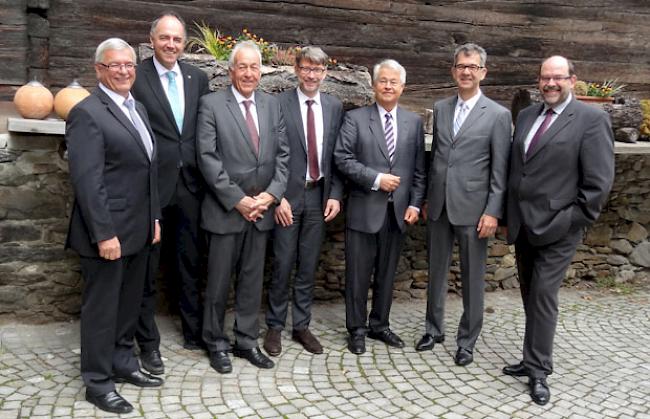 Verwaltungsrat der EnAlpin AG, von links: René Dirren, Christophe Darbellay, René Imoberdorf, Dr. Dominique Candrian (neu gewählter Verwaltungsrat), Hans Kuntzemüller (Präsident), Martin Steiger (Vizepräsident) und Michel Schwery (Delegierter). Auf dem Foto fehlt Wilhelm Schnyder.