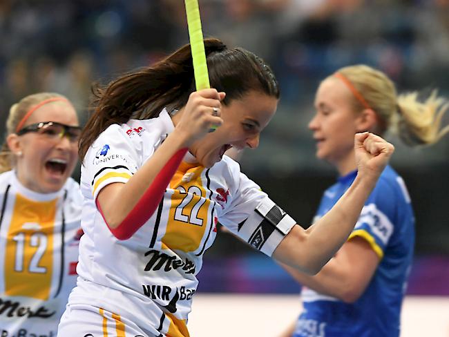Piranha Churs Captain Seraina Ulber hat erneut Grund zum Jubeln