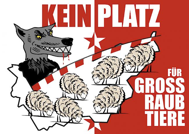 Plakat zur Kampagne «Kein Platz für Grossraubtiere».