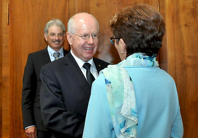 Das neue Präsidium. Diego Wellig, Edmond Perruchoud und Anne-Marie Sauthier-Luyet.