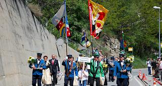 Die Gastgeber: Die Musikgesellschaft Findneralp aus Eggerberg er&ouml;ffneten den Umzug. 