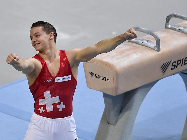 Christian Baumann holte mit Bronze am Pauschenpferd die zweite Medaille für den Schweizerischen Turnverband an den Heim-Europameisterschaften in Bern