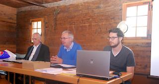 Versammlung der Stiftung Simplon. Von links: Hans Ritz, Josef Escher und Silvio Burgener.