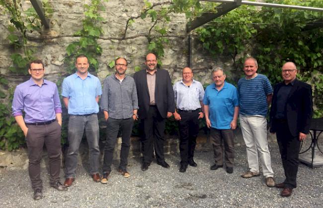 Verwaltungsrat, Geschäfts- und Betriebsführung der TWKW (von links): Michael Lochmatter-Bringhen, Michel Hildbrand, Diego Pfammatter, Michel Schwery (Vizepräsident), Josef Pfammatter (Präsident), Fridolin Imboden, Leonhard Zumoberhaus und Beat Abgottspon