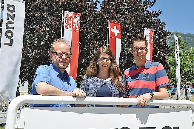 Drei Teilnehmer am Halbmarathon: (v. l.) Rainer Jossen, Sylvie Kummer und Michael Gsponer.