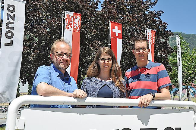 Drei Teilnehmer am Halbmarathon: (v. l.) Rainer Jossen, Sylvie Kummer und Michael Gsponer.