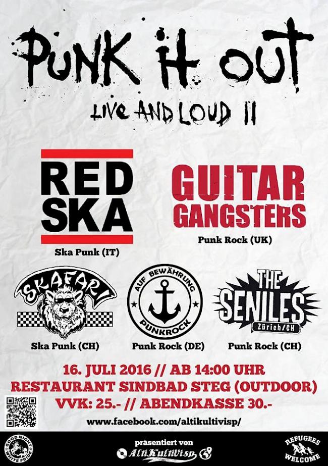 Fünf Bands aus dem In- und Ausland treten am «Punk it out»-Festival statt.