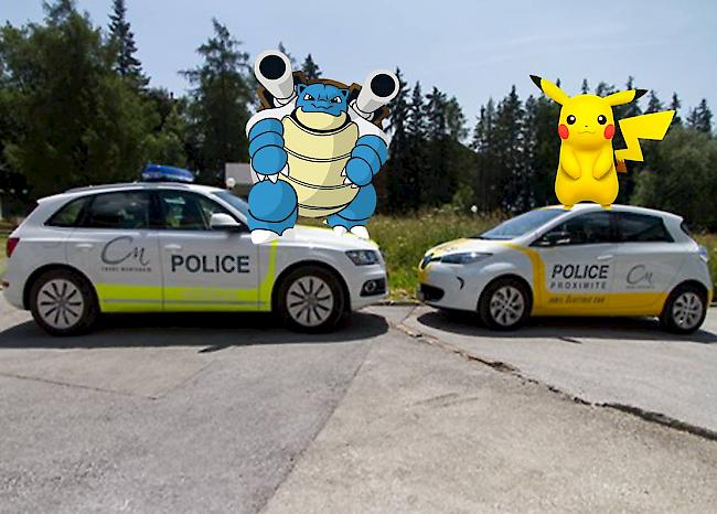 Mit diesem Bild meldete sich die Polizei von Crans-Montana bei der Pokémonjäger-Jagd an.