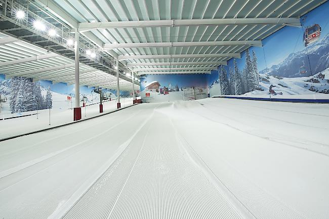 160 Meter Skipiste mit Walliser Panorama in England.