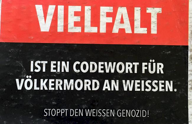 Flyer mit rechtsextremem Inhalt wurden heute in Visp verstreut. 