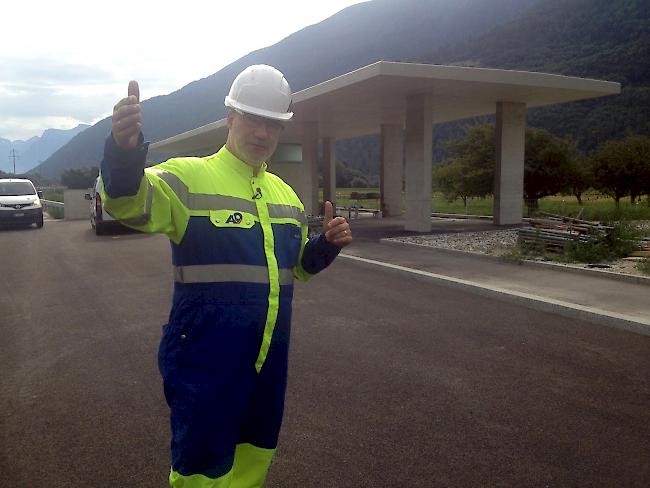 A9-Chef Martin Hutter auf dem Rastplatz bei Turtmann. Es gibt einen solchen auf beiden Seiten der Autobahn.