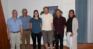 Die Kandidaten der CSP Naters (von links): Theo Imhof, Diego Wellig (1. Vizepr&auml;sident des Grossen Rates), Janique Gattlen, Gilbert Studer, David Schmid und Karin Dekumbis (Vize-Richterin).