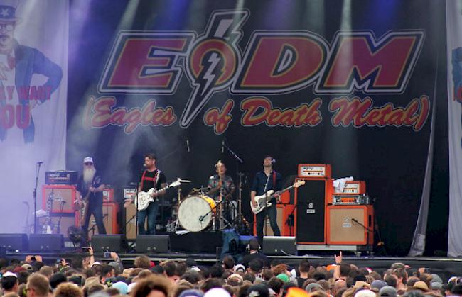 Die «Eagles of Death Metal» am Freitagnachmittag am Open Air Gampel.