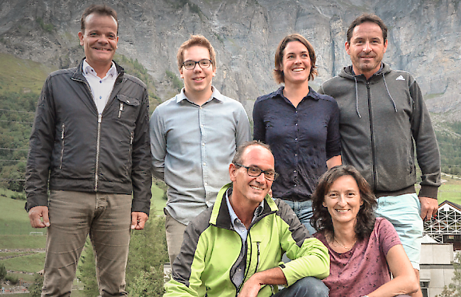 Die Kandidaten der CVP Leukerbad (von links): Wilfried Grichting, Joni Da Rocha, Cyrill Grichting, Romana Roten, Patricia Grichting und Christian Grichting.