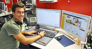 Lehrling Yann Grand bei der Arbeit....