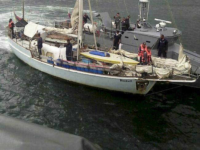 Die Jacht "Rockall". An Bord des Schiffes fanden die philippinischen Sicherheitskräfte die Leiche einer Frau. Der Besitzer des Schiffs wurde von Abu Sayyaf entführt.