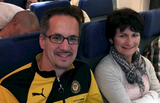 Rinaldo Arnold, Präsident FC Brig-Glis und Lucia Näfen, Stadträtin Brig-Glis