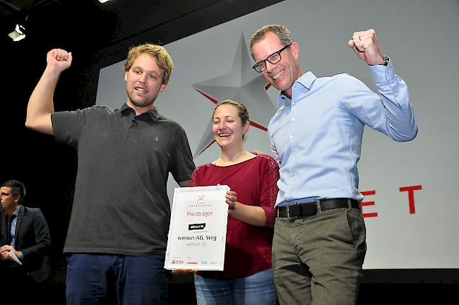 winsun AG ausgezeichnet: die Teilhaber Beat Ruppen, Fränzi Christen und Matthias Sulzer (v.l.) freuen sich. 