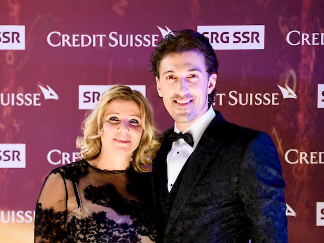 Fabian Cancellara (mit Ehefrau Stefanie) zum Abschluss seiner Karriere nochmals geehrt
