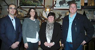 Kandidieren f&uuml;r die CSP Bezirk Goms: J&uuml;rg Hallenbarter, Suppleantenkandidat, Melanie Walpen-Jentsch, Suppleantenkandidatin, Marlene Paris, Grossratskandidatin und Frank Wenger, Grossratskandidat.