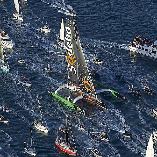 Ein Trimaran - im Bild jener von Thomas Coville - ist für eine Weltumseglung geeignet (Archivaufnahme)