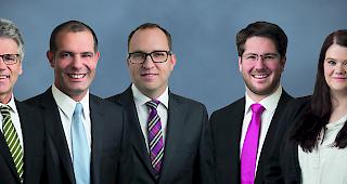 Die nominierten Kandidaten der CSP Bezirk Leuk: Jean-Claude Zeiter, Martin Plaschy, Michel Schnyder, Philipp Gsponer, Philipp Loretan, Julia Bl&ouml;chlinger und Manfred Kuonen (v.l.n.r.).