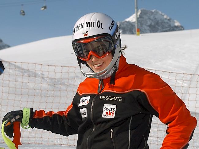 Corina Grünenfelder im Training in St. Moritz vor ihrem Slalom-Einsatz