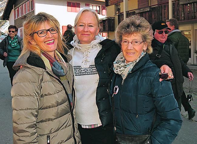 Ruth Blatter-Bellwald (56) aus Visp, Mechthild Ehrenklau (Lauchernalp) und Yolanda Abgottspon (66) aus Staldenried. 