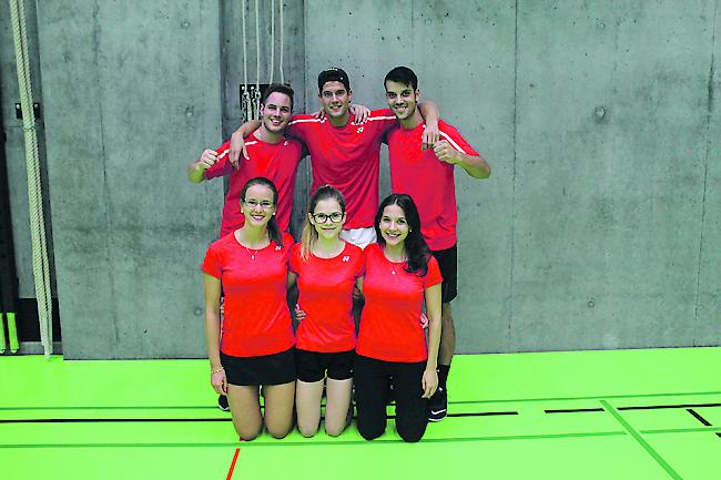 Loris Pfammatter, Marco Fux, Yoann Freysinger (hinten v. l.), Isabelle Kluser, Laura Blumenthal, Salome Näpfli (vorne v. l.), es fehlt Nathan Näpfli.Foto: zvg