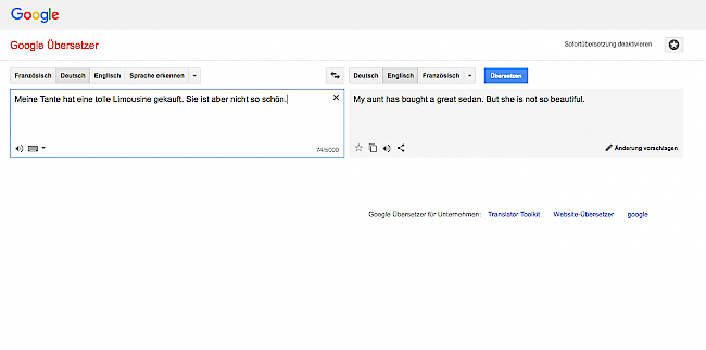 Falsch. Walliser Forscher wollen die Fehlerquote bei Google Translator verringern.