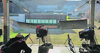 Der 50-Meter-Stand im Schiesssportzentrum Riedertal in Visp.