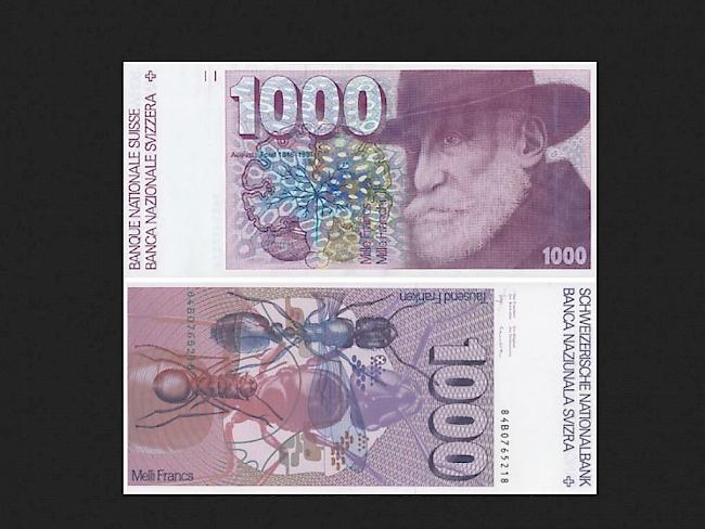 Für die sechste Banknotenserie von 1976 - im Bild die Tausender-Note - gilt eine Umtauschfrist bis ins Jahr 2020. Künftig sollen Banknoten ohne Frist umgetauscht werden können.