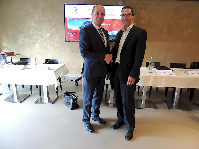 Stéphane Pont (links) mit seinem Nachfolger Stéphane Coppey
