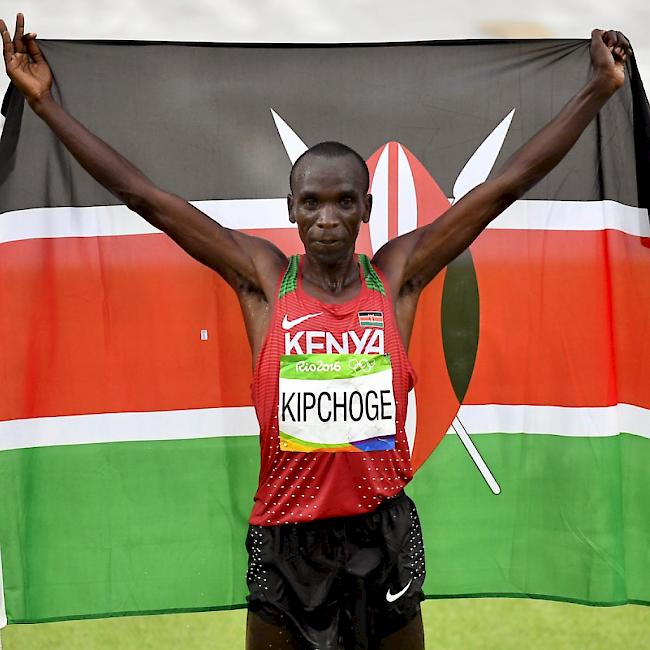 Eliud Kipchoge im Jahr 2016 als Olympiasieger von Rio