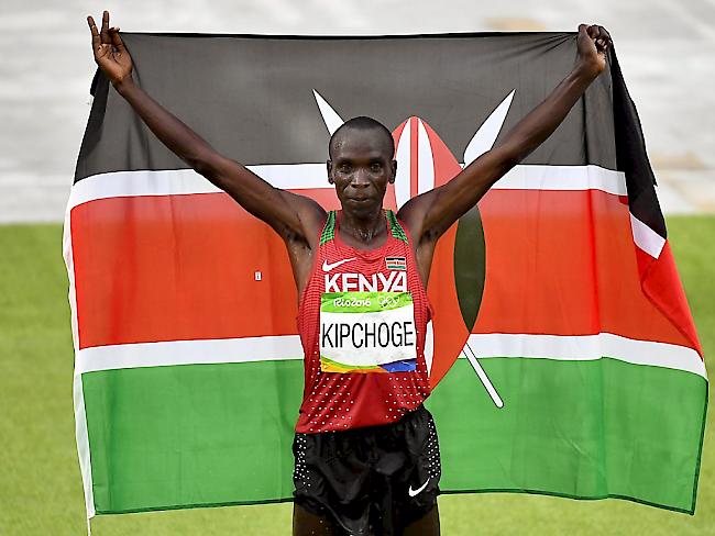 Eliud Kipchoge im Jahr 2016 als Olympiasieger von Rio