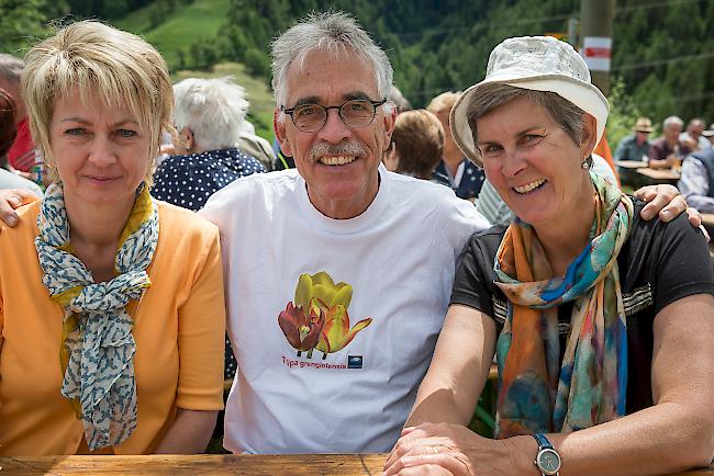 Paula Ritz (56) aus Grengiols, Stefan (63) und Heidi Imhof (59), beide aus Goppisberg.