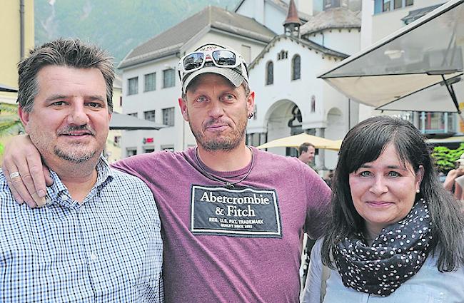 Michel Bittel (48) aus Visp, Rolf Roten (47) aus Brig-Glis und Gisela Bittel (45) aus Visp.