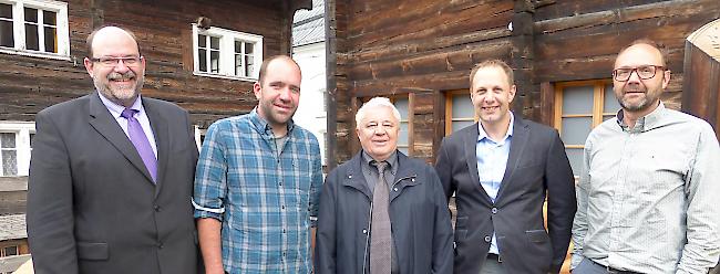 Verwaltungsrat und Geschäftsführung der KWOG v.l.n.r.: Michel Schwery, Reinhard Imoberdorf, Klaus Nanzer (Vizepräsident), Christian Imsand (Präsident), Diego Pfammatter (Geschäftsführer)