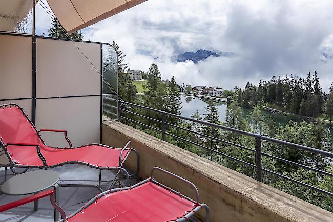 Aussicht von der Jugendherberge «Bella Lui» in Crans-Montana