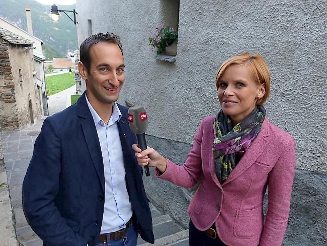 Nach der Hauptausgabe der Tagesschau wurde Meteo Schweiz mit Sandra Borner und David Volken aus Simplon ausgestrahlt.