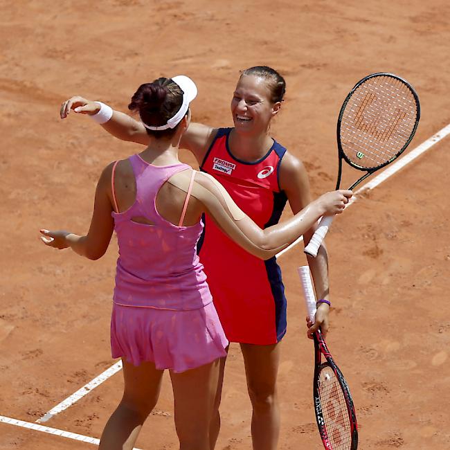 Lange sah es für Viktorija Golubic (rechts) und Nina Stojanovic gut aus - am Ende verloren sie aber den Doppel-Final ganz knapp